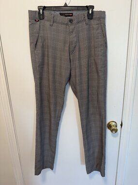 Viadi Polo Gray Glen Plaid Slim Italian made Pants Mens